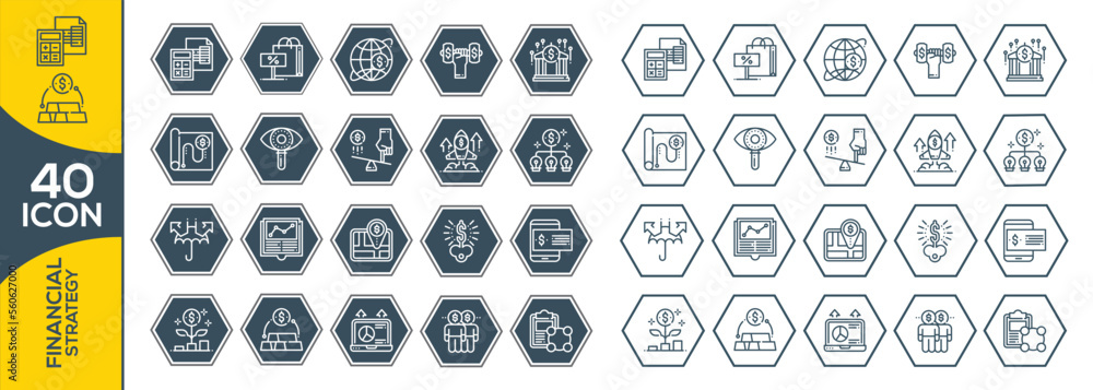 FINANCIAL STRATEGY ICON SET DESIGN FINANCIAL STRATEGY ICON SET DESIGN