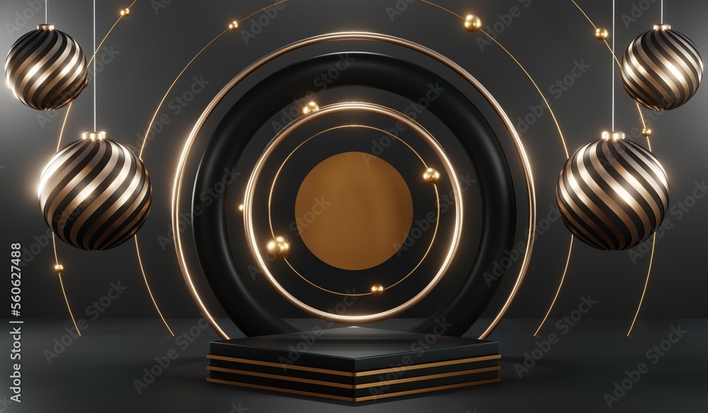 3D rendering of black podium background for black friday product on podium 3D rendering of black podium background for black friday product on podium