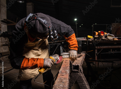 Work in a mechanical workshop with various tools