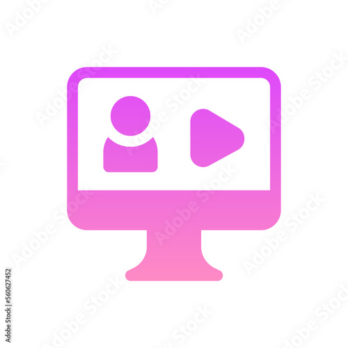video streaming flat gradient icon