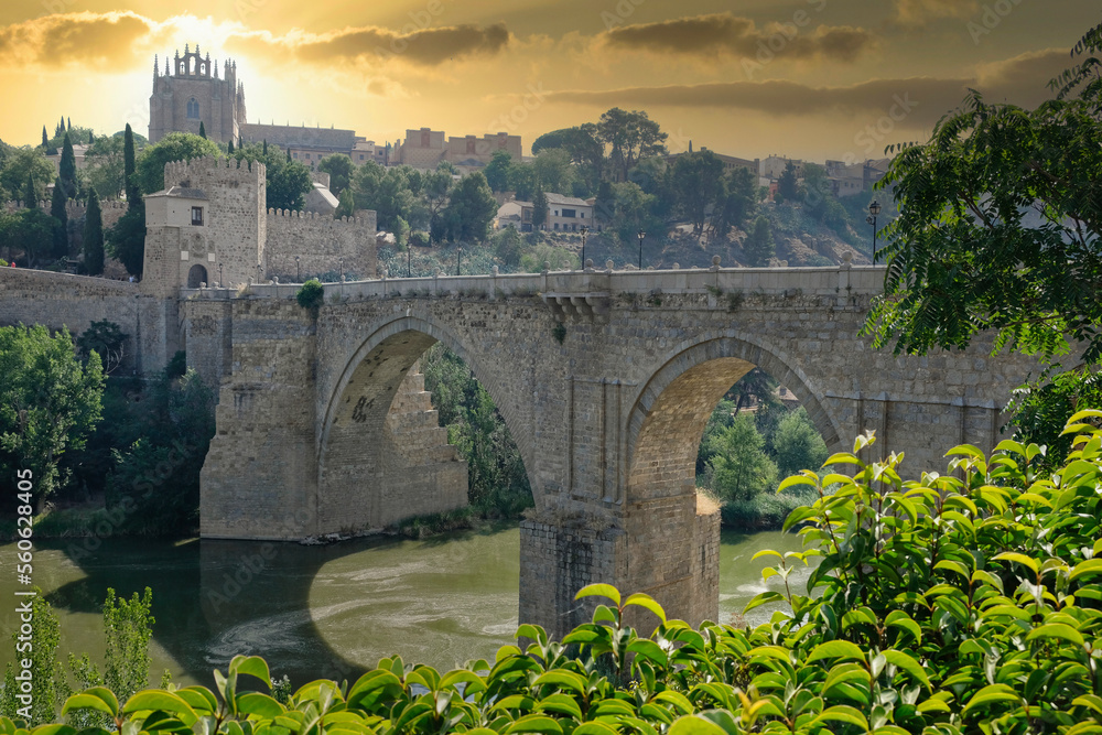 Puente de Alcantara in Toledo - obrazy, fototapety, plakaty 