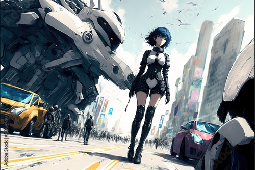 futuristic manga street