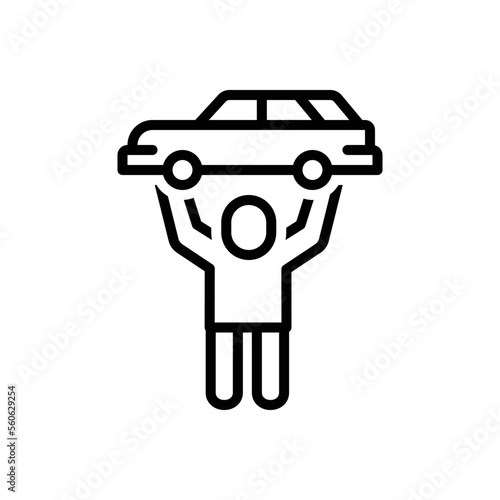 Black line icon for incredible