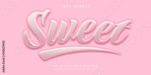Editable text sweet with three dimension text style