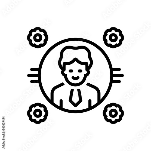 Black line icon for administration