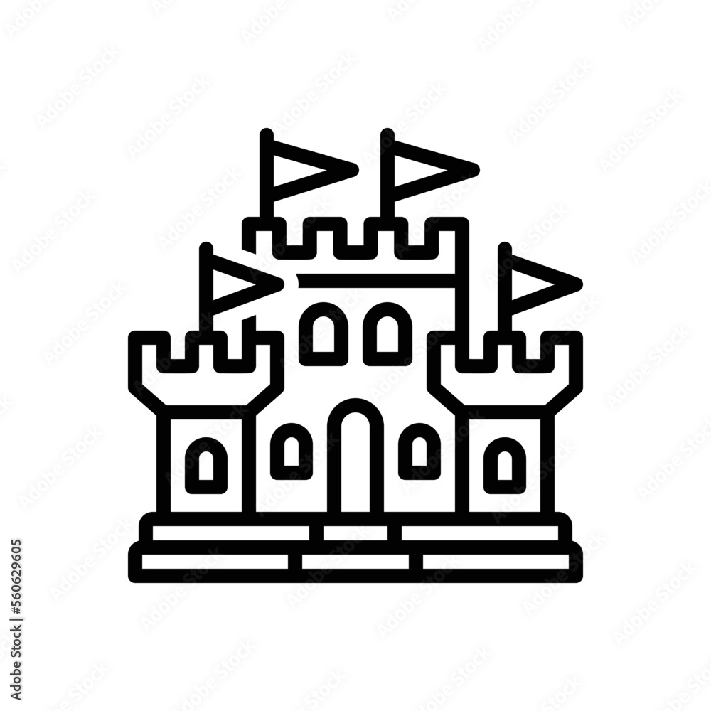 Naklejka premium Black line icon for fort
