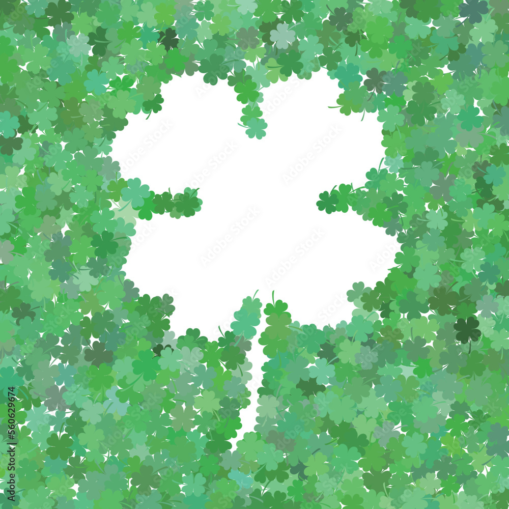four leaf clover shape frame made by many small clover confetti four leaf clover shape frame made by many small clover confetti