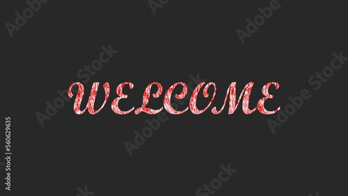 welcome text in black background