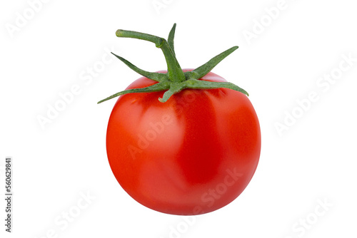 Tomato isolated on white background. With clipping path. Full depth of field. Focus stacking