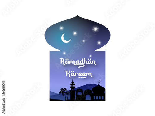 Ramadan Kareem greeting beautiful lettering for banner Islamic background purposes