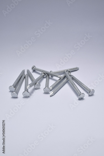 group of nail against white background