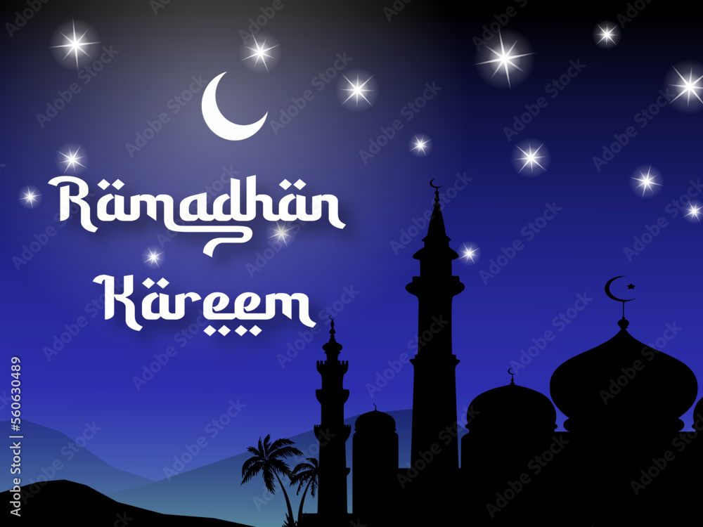 Ramadan Kareem greeting beautiful lettering for banner Islamic background purposes