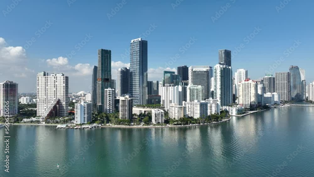 Aerial shot of the skyline of downtown Miami Florida Aerial shot of the skyline of downtown Miami Florida