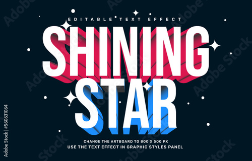 Shining star editable text effect template