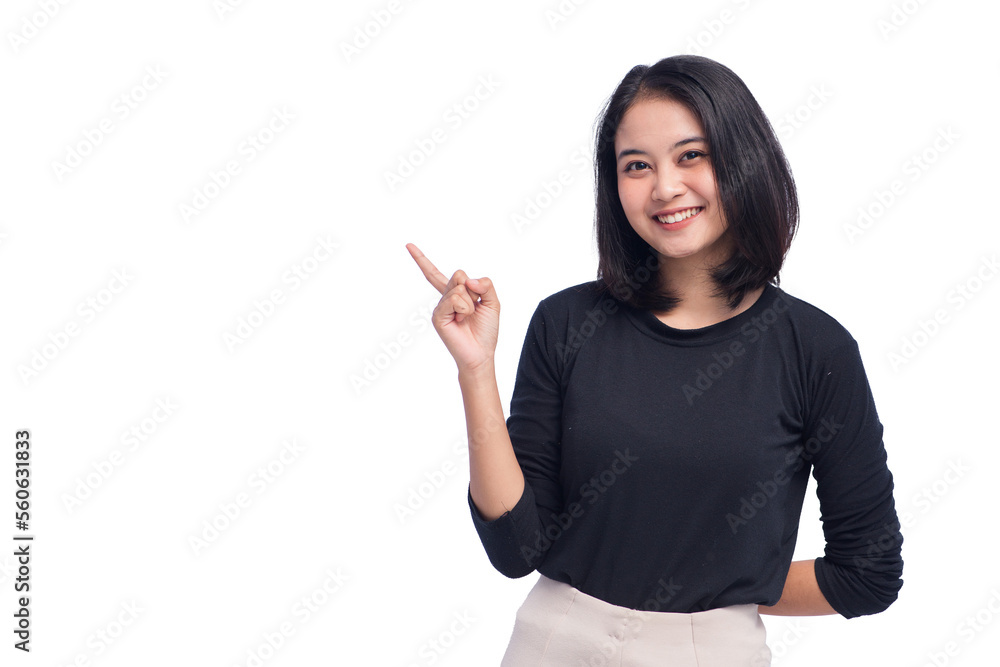 Young Business Woman Clenching Hand on Isolated Young Business Woman Clenching Hand on Isolated