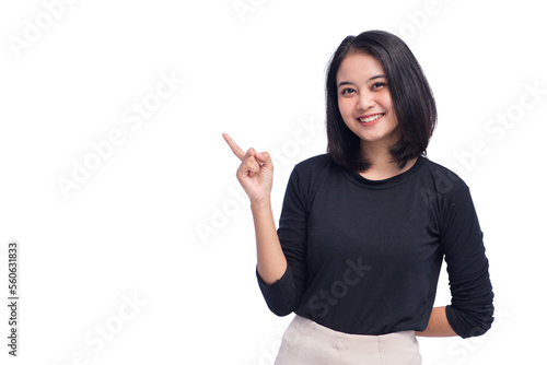 Young Business Woman Clenching Hand on Isolated