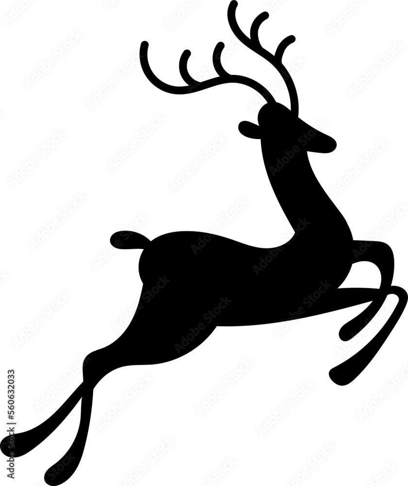 Fototapeta premium Deer silhouette. Wild animal isolated icon.