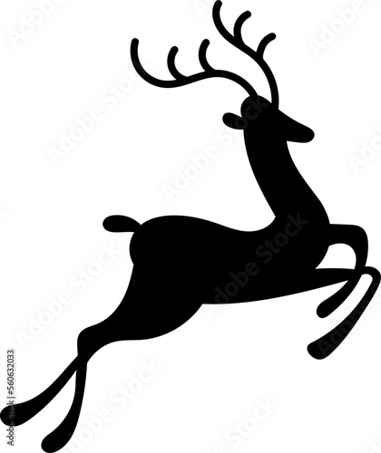 Deer silhouette. Wild animal isolated icon.