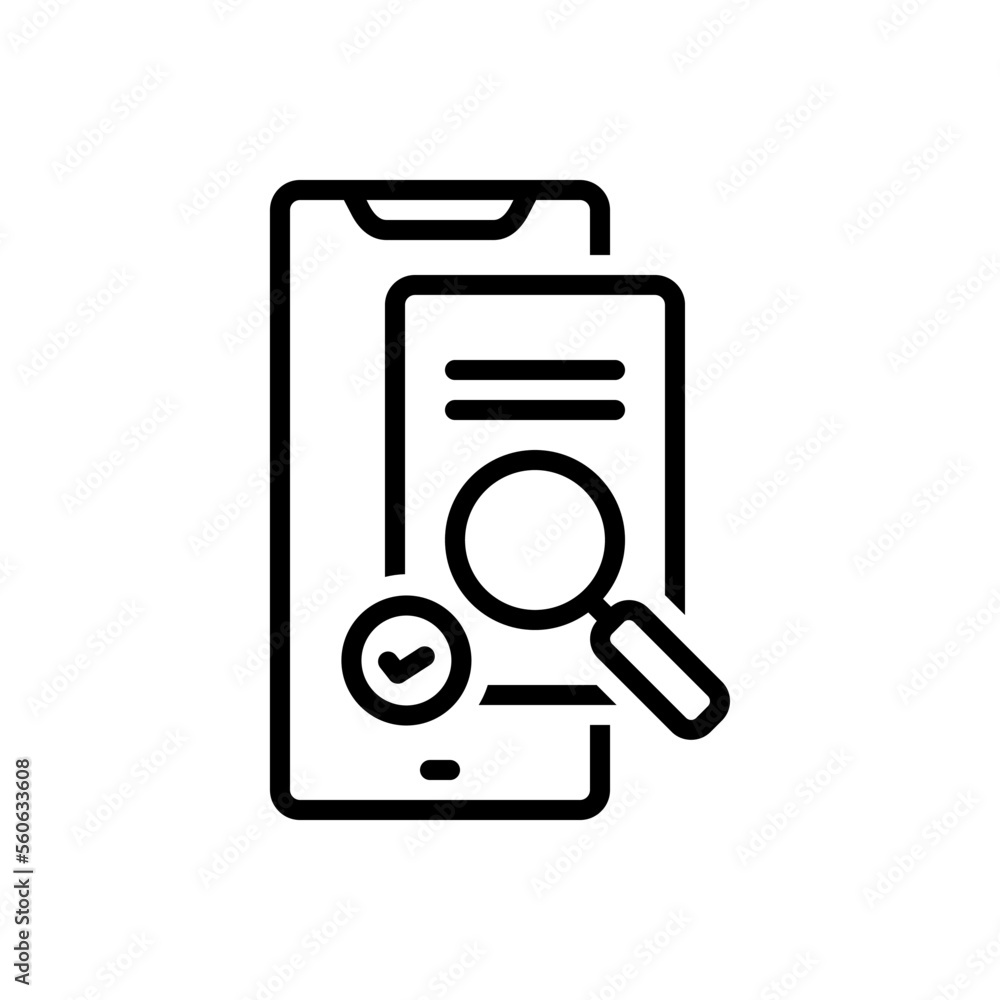 Black line icon for valid Black line icon for valid