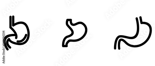 Human stomach. Internal organ, anatomy. Human stomach vector icon illustration isolated on white background.