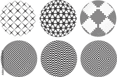 Set of spheres . Lines constructed transparent sphere .Vector  .Technology sphere Logo . Design element for posters, social media, templates, flyers, brochures . Abstract trendy transparent circles