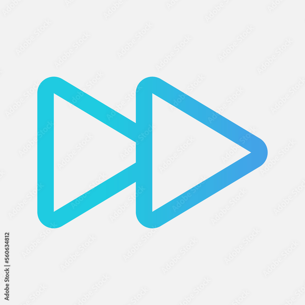 Fast forward icon in gradient style about multimedia, use for website mobile app presentation Fast forward icon in gradient style about multimedia, use for website mobile app presentation