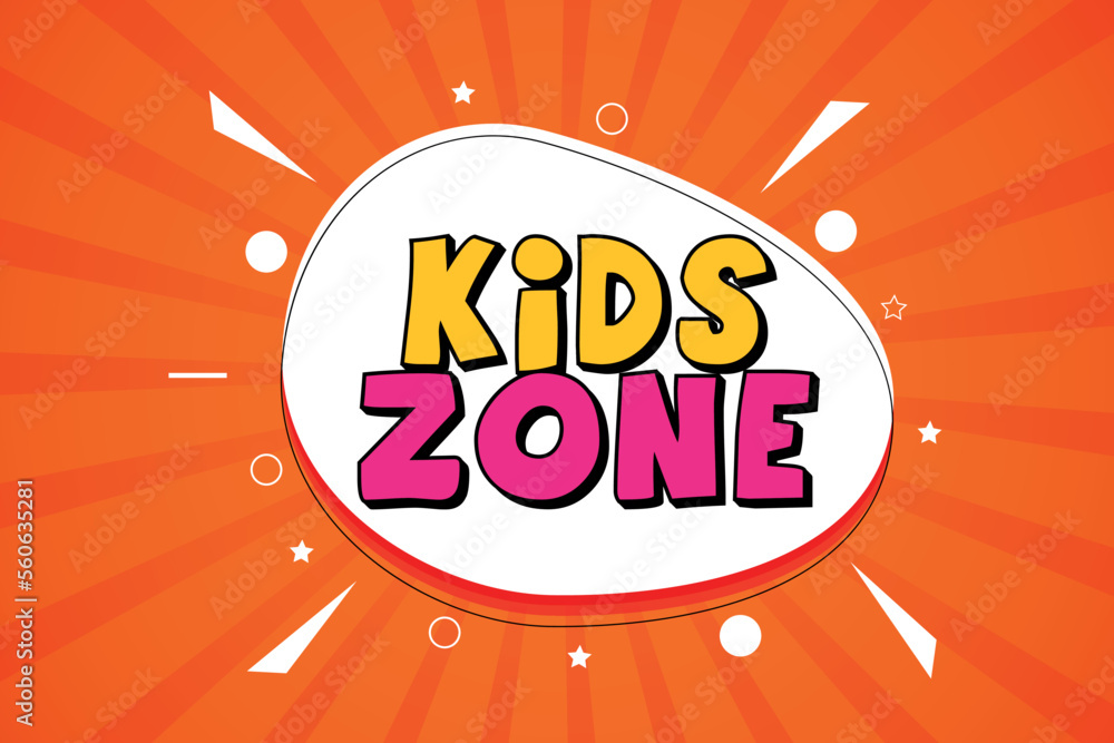Kids zone cartoon style vector element Kids zone cartoon style vector element