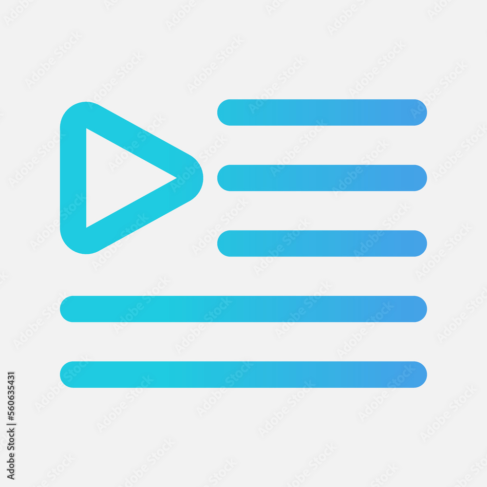 Playlist icon in gradient style about multimedia, use for website mobile app presentation Playlist icon in gradient style about multimedia, use for website mobile app presentation