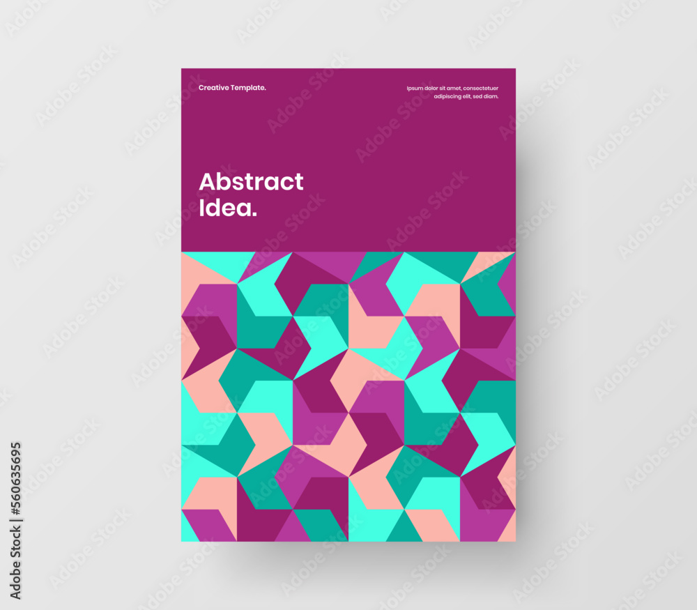 Fototapeta premium Fresh presentation A4 vector design concept. Abstract geometric shapes annual report template.