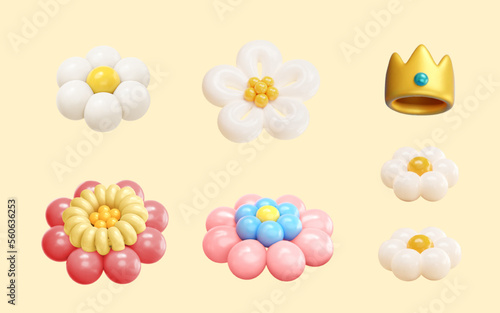 3D flower balloon art set