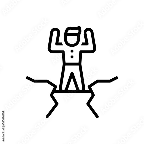 Black line icon for determining