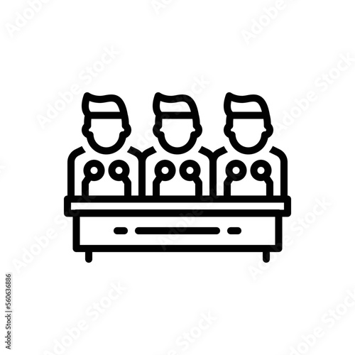 Black line icon for committee