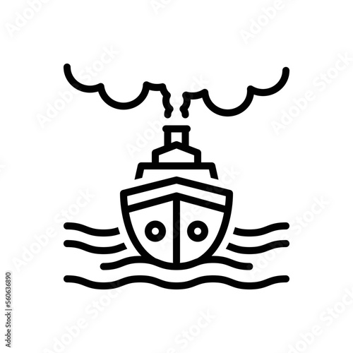 Black line icon for cruise