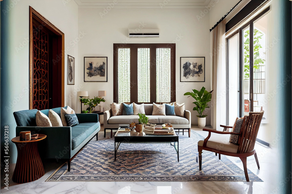 luxury living room interior design, beautiful modern decoration - generative ai luxury living room interior design, beautiful modern decoration - generative ai