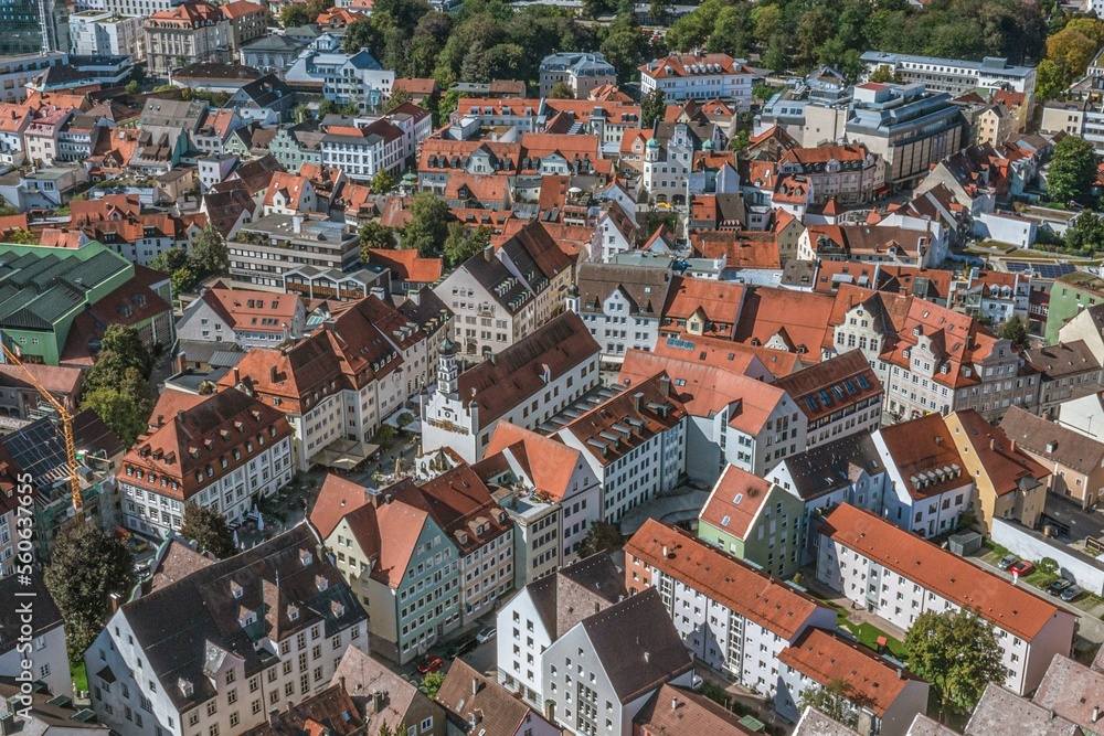 Ausblick auf die Altstadt von Kempten im Allgäu