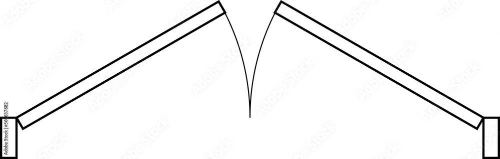 Door for floor plan top view. Architectural PNG element. Icon for