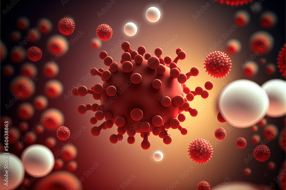 Sick, viral disease, virus in the blood coronavirus in the blood infectious disease, pandemic and global health danger Sick, viral disease, virus in the blood coronavirus in the blood infectious disease, pandemic and global health danger
