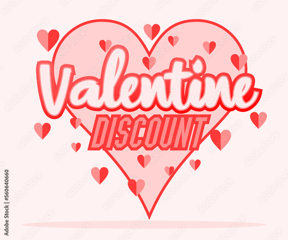 pop art valentine discount design with pink color and heart shape ornament