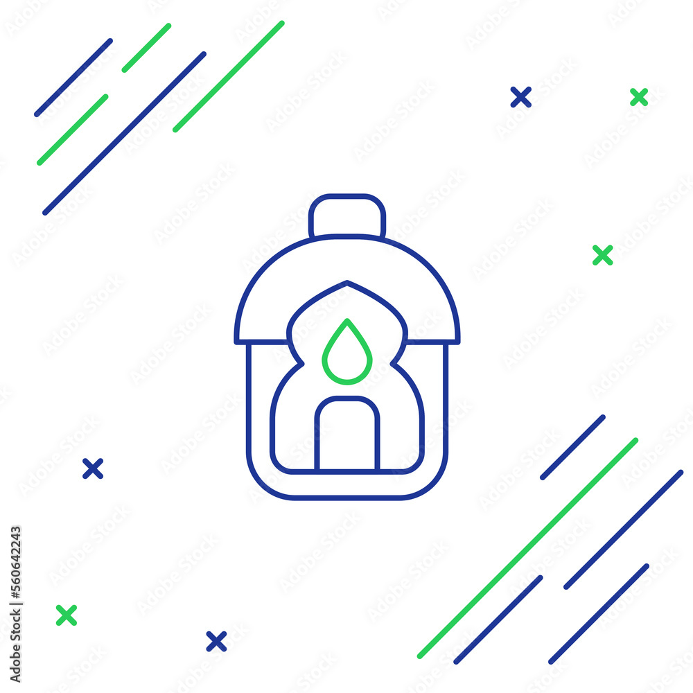 Line Ramadan Kareem lantern icon isolated on white background. Colorful outline concept. Vector Line Ramadan Kareem lantern icon isolated on white background. Colorful outline concept. Vector