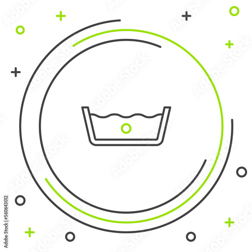 Line Washing under 30 degrees celsius icon isolated on white background. Temperature wash. Colorful outline concept. Vector