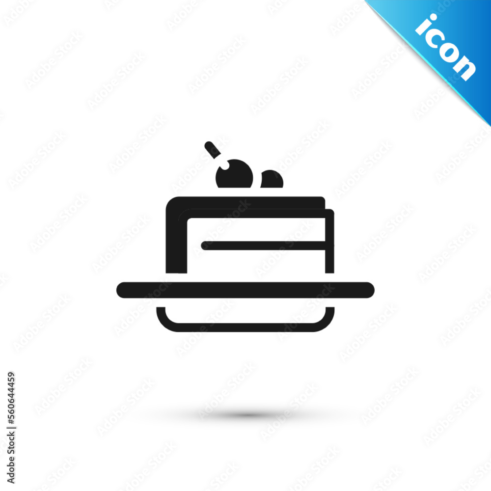 Grey Cake icon isolated on white background. Happy Birthday. Vector Grey Cake icon isolated on white background. Happy Birthday. Vector