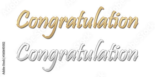 lettering congratulation golden and silver design text transparant background