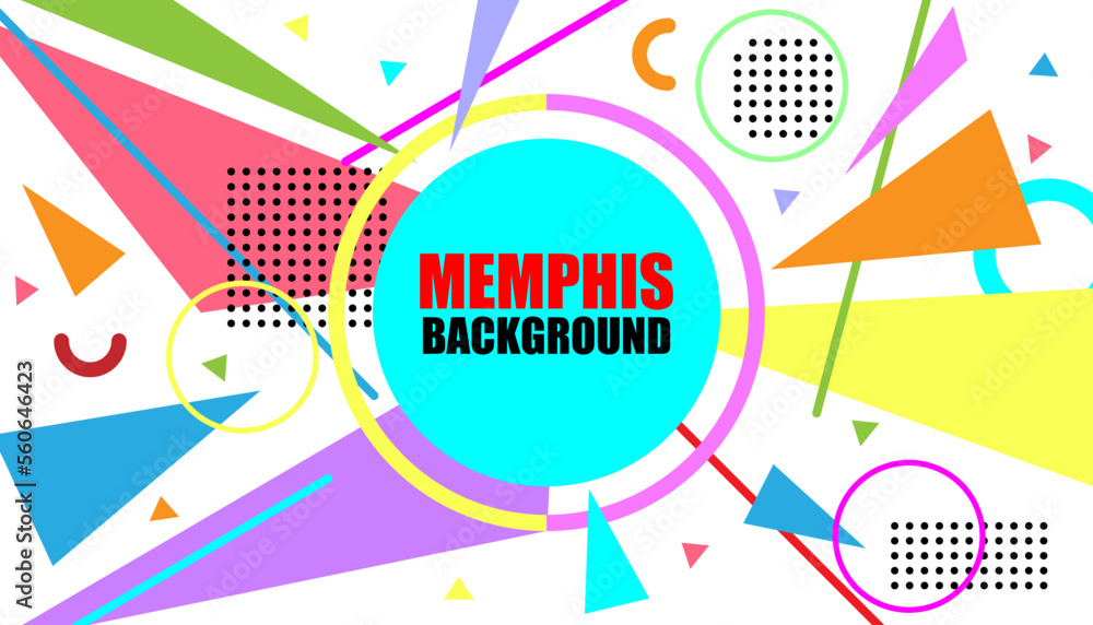 abstract geometry background with Memphis design element. modern wallpaper for presentation.