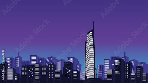 Almas City Tower vector background with many buildings inside