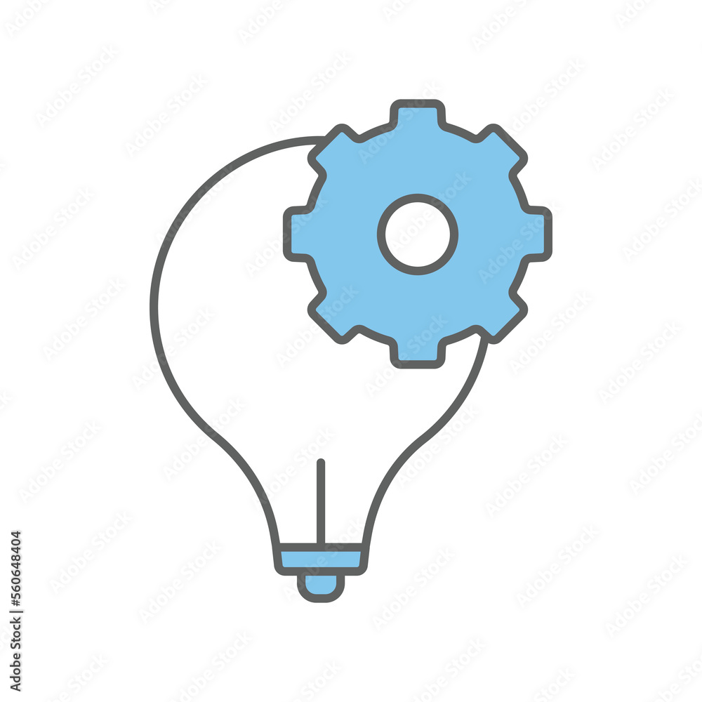 Light bulb icon illustration with gear. suitable for project innovation icon. icon related to project management. flat line icon style. Simple vector design editable Light bulb icon illustration with gear. suitable for project innovation icon. icon related to project management. flat line icon style. Simple vector design editable
