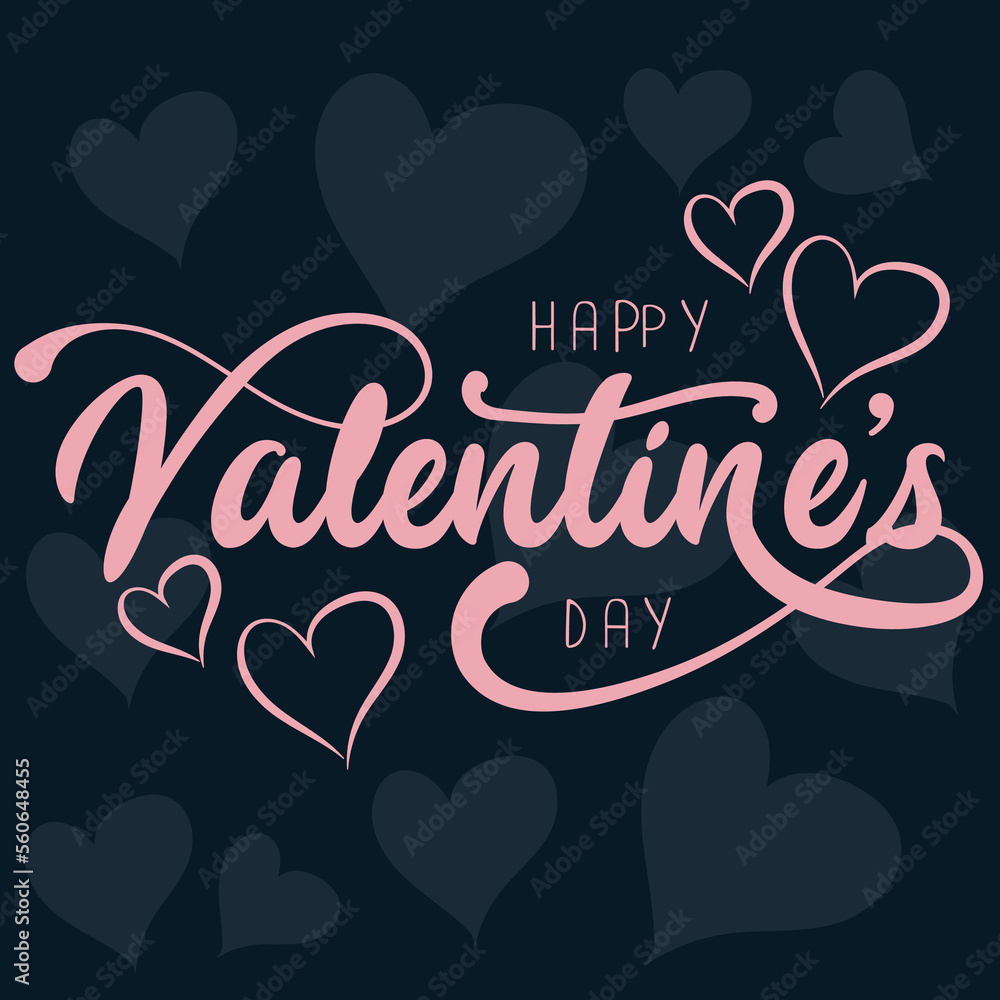 happy valentine's day typography