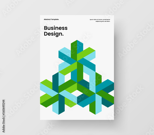 Fresh company identity vector design illustration. Clean mosaic pattern booklet concept.