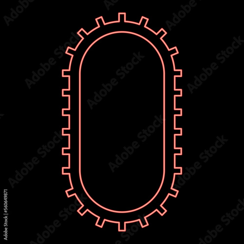 Neon strap for engine washing machine Cambelt Shootless belt red color vector illustration image flat style photo