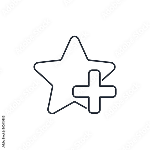Star plus. additional resource. Vector linear icon isolated on white background