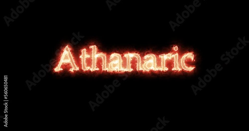 Athanaric, Thervingian Gothic king, written with fire. Loop photo